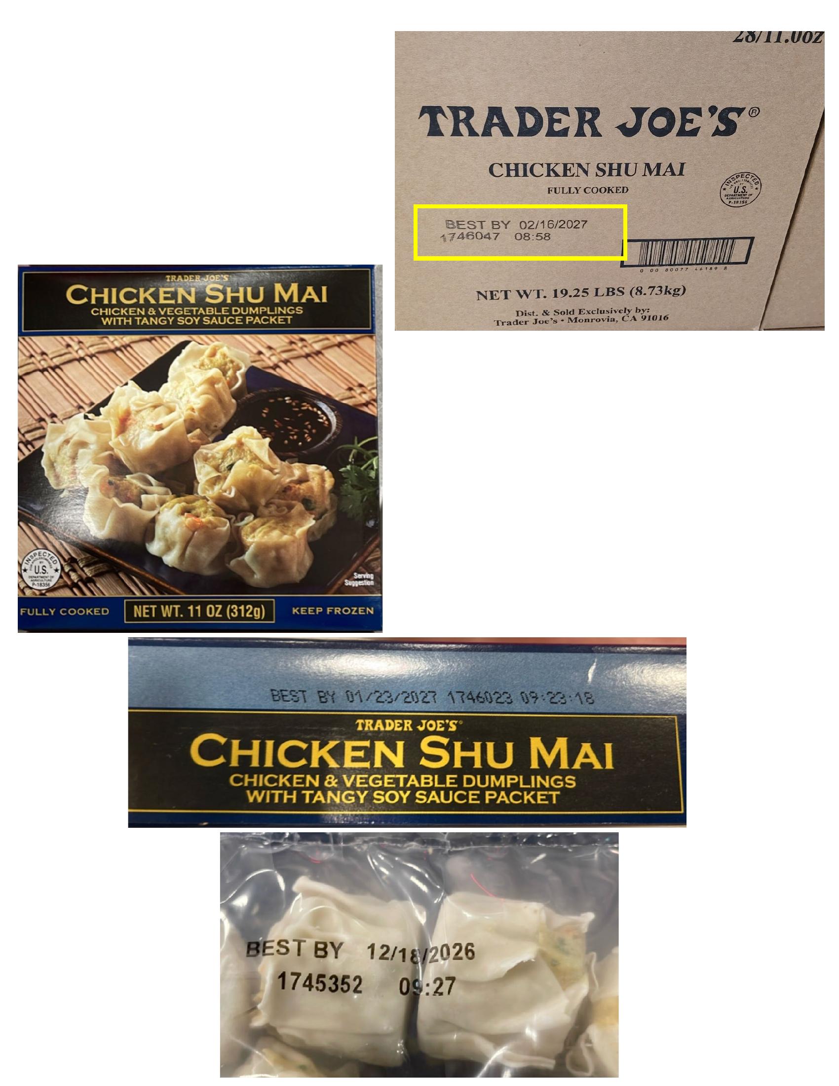 Product label for Ajinomoto Recalls Chicken and Pork Products for Glass Contamination (page 18)