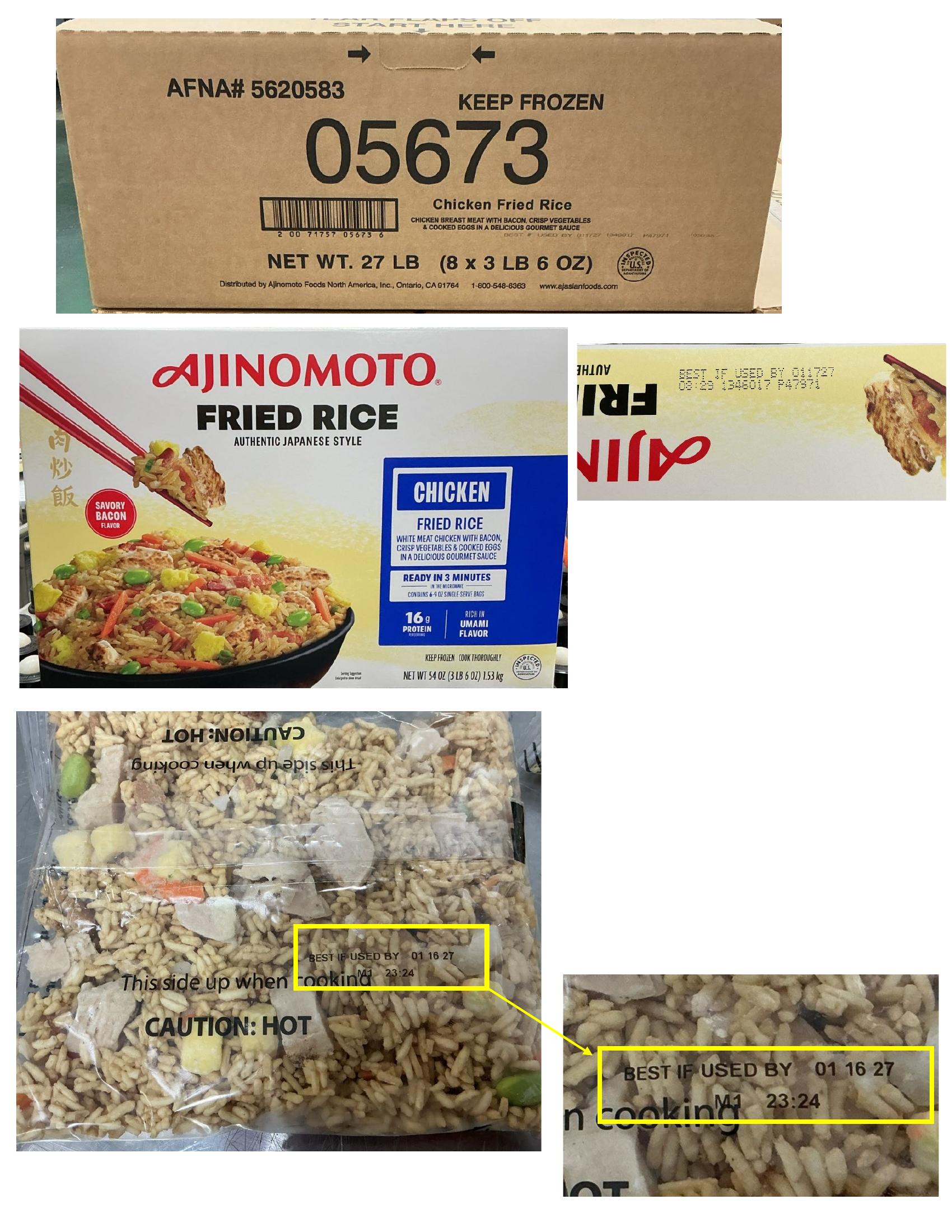 Product label for Ajinomoto Recalls Chicken and Pork Products for Glass Contamination (page 2)