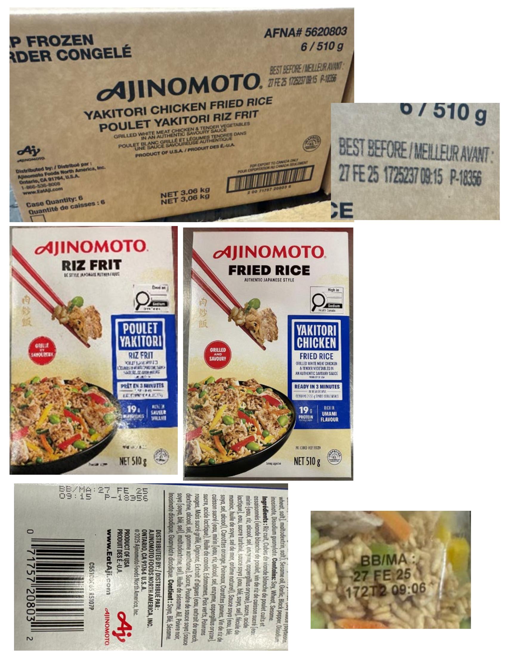 Product label for Ajinomoto Recalls Chicken and Pork Products for Glass Contamination (page 3)