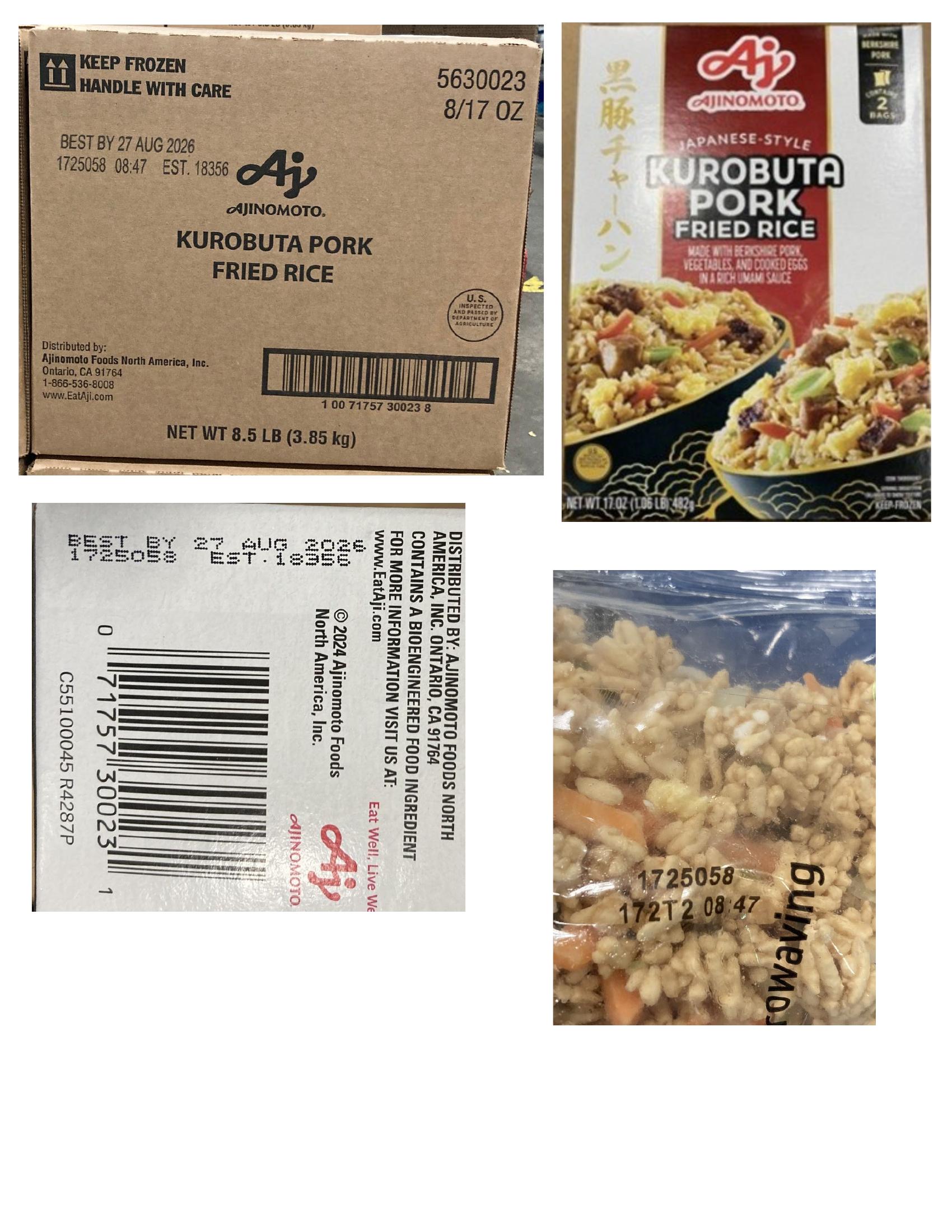 Product label for Ajinomoto Recalls Chicken and Pork Products for Glass Contamination (page 4)
