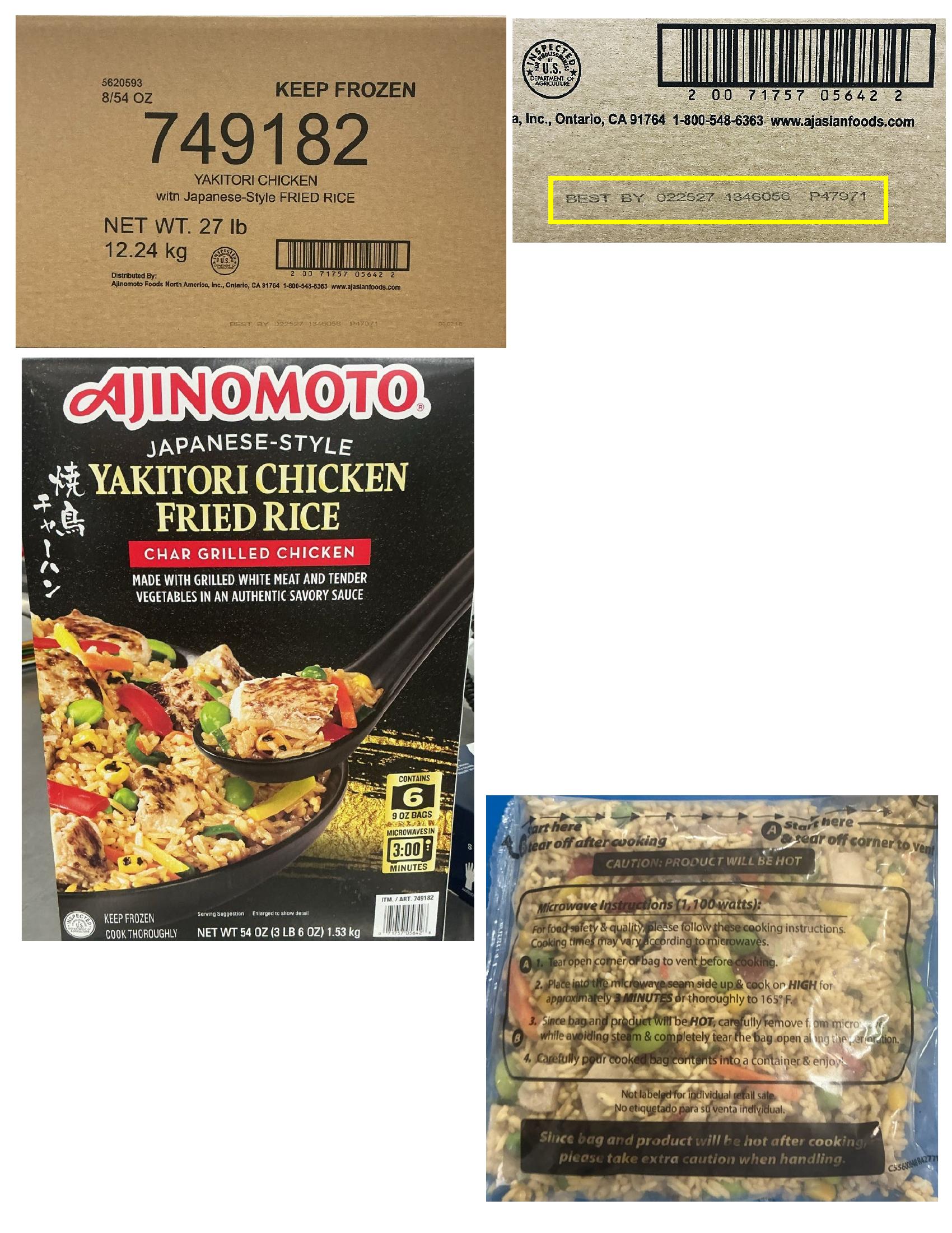 Product label for Ajinomoto Recalls Chicken and Pork Products for Glass Contamination (page 5)