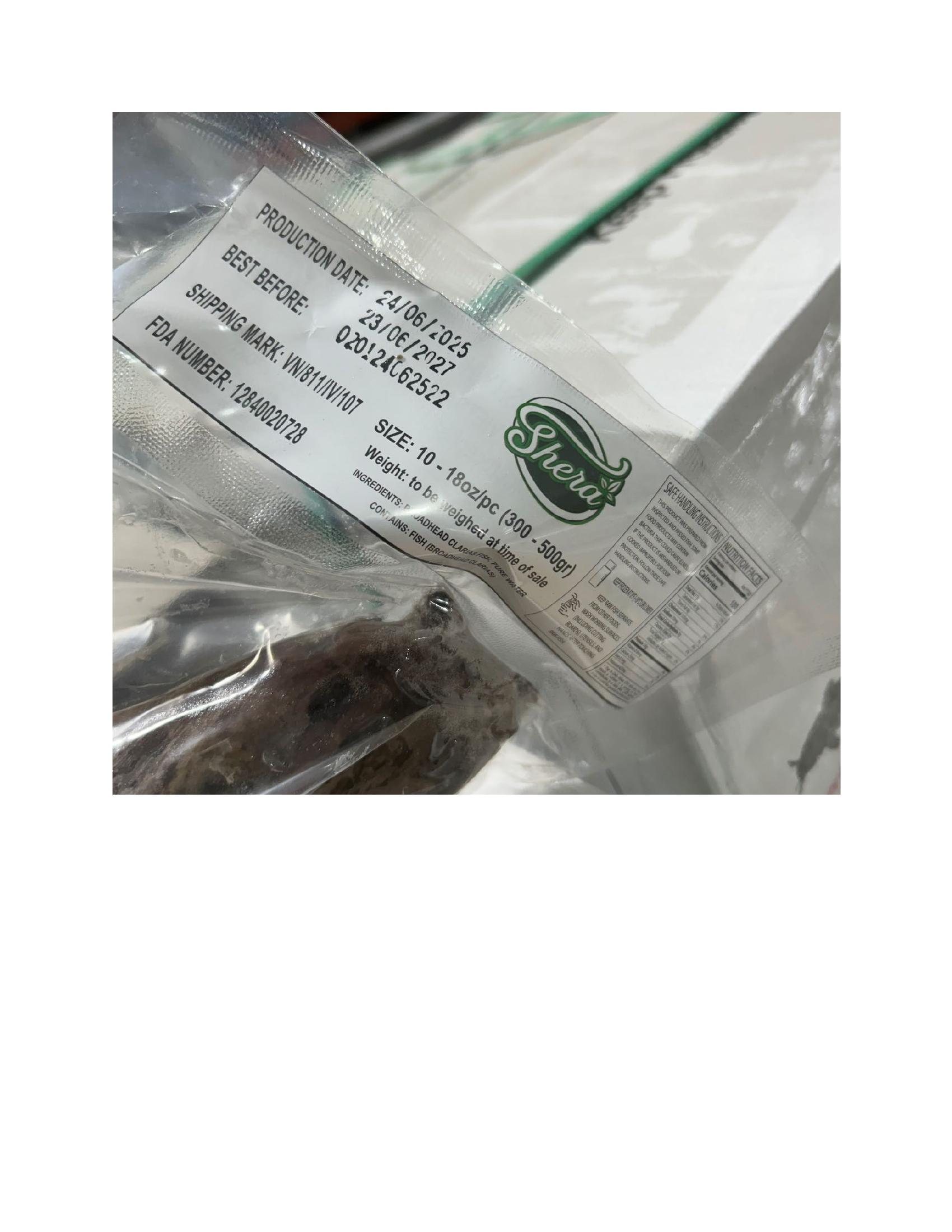 Product label for Sobico USA Recalls Frozen Fish Due to Import Inspection Issue (page 2)