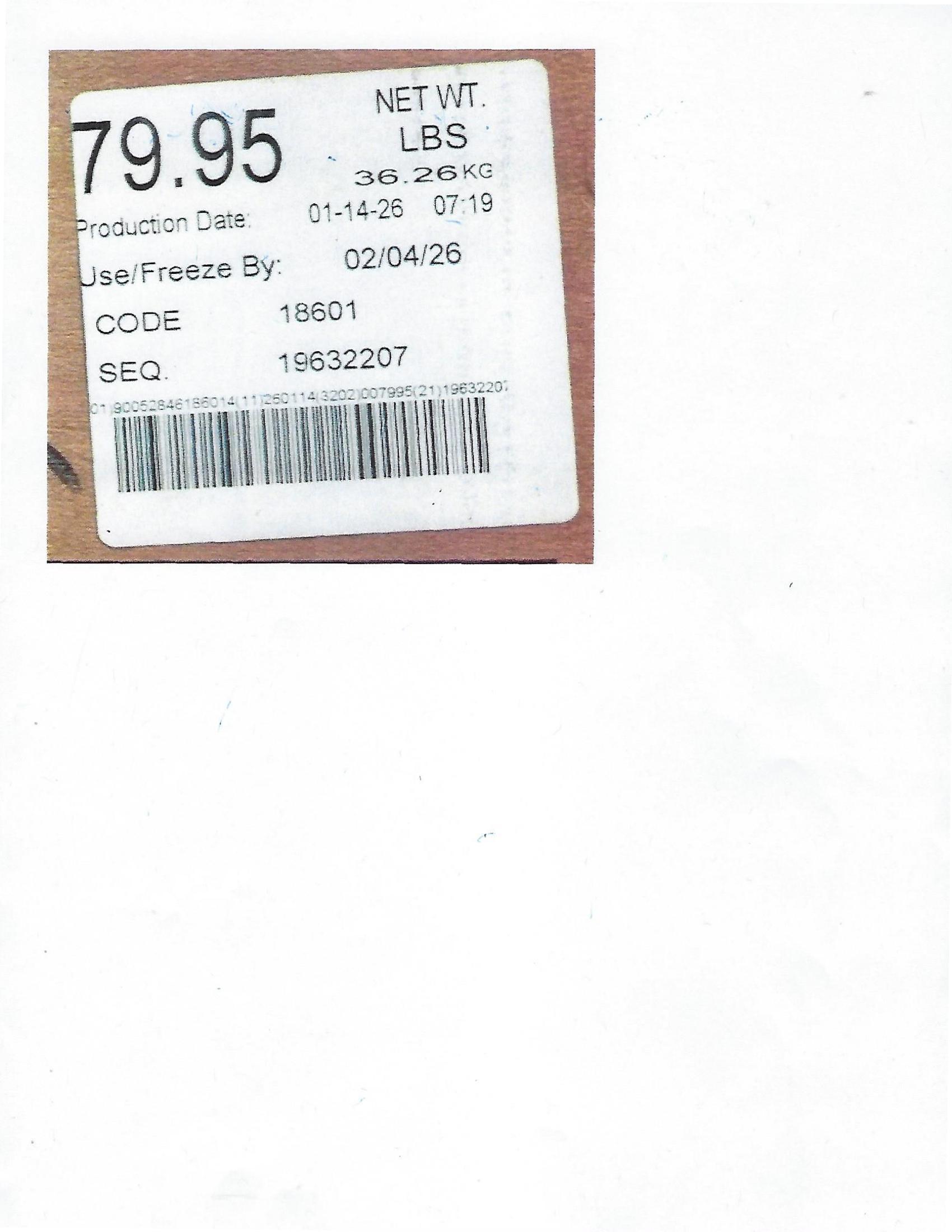 Product label for CS Beef Packers Recalls Ground Beef for E. coli Risk (page 3)