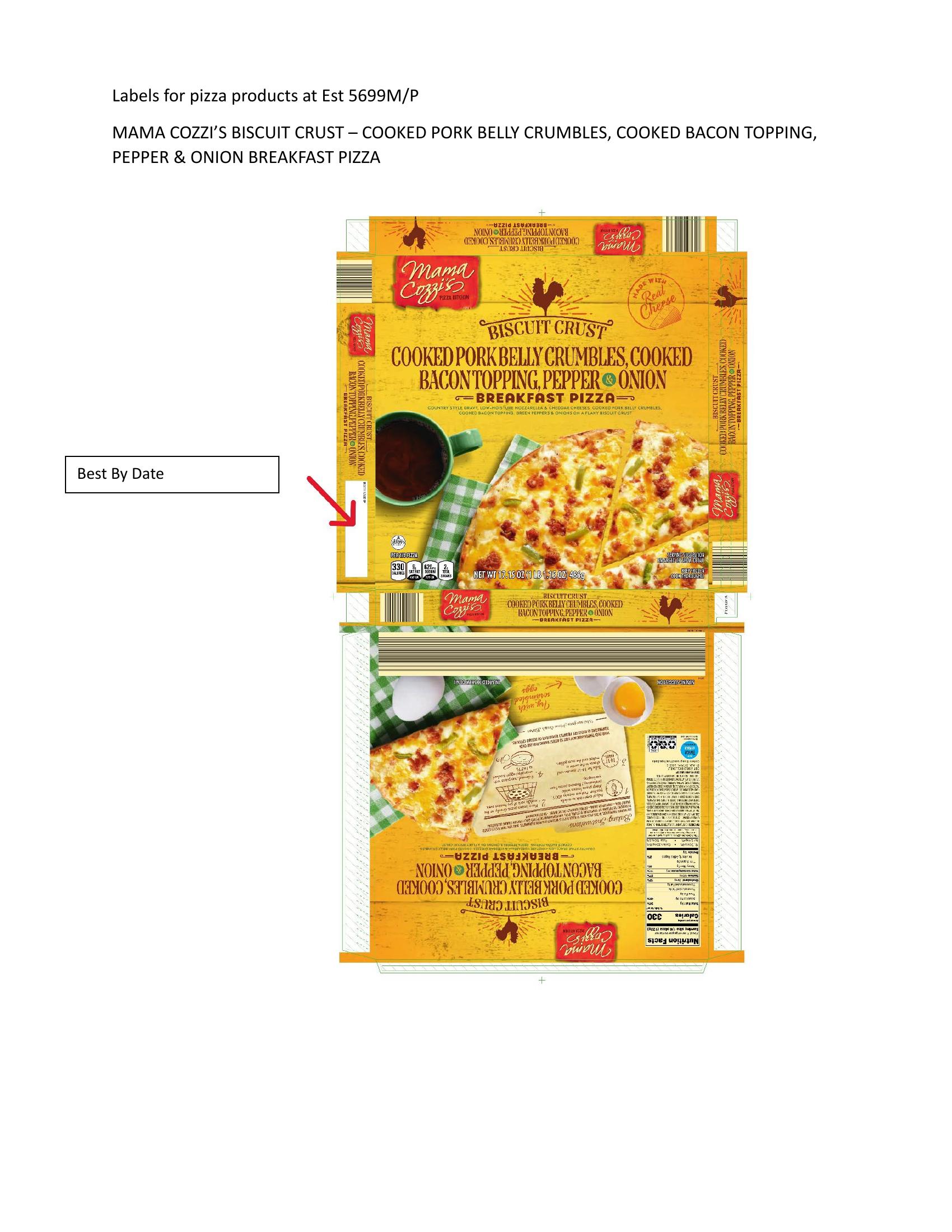 Product label for FSIS recalled product (page 1)