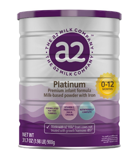 Image of front of can, a2 Platinum Infant Formula USA Label