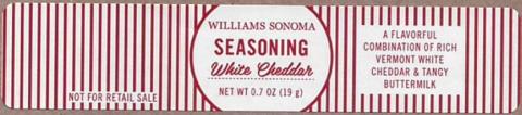 Label, Williams Sonoma White Cheddar Seasoning, Net Wt. 0.7 oz.