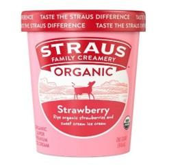 Image of Straus Family Creamery Organic Strawberry Ice Cream Quart