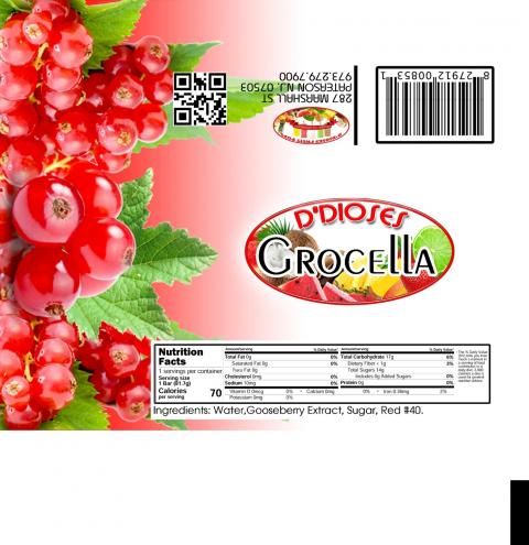 Image of fruit pop label, D’Dioses GROCELLA