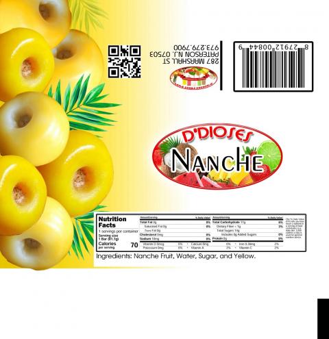Image of fruit pop label, D’Dioses NANCHE