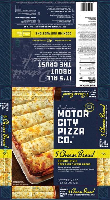 Labeling for Motor City Pizza Co. 5 Cheese Bread Single Pack