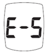 "Image of E-5 error code on screen"