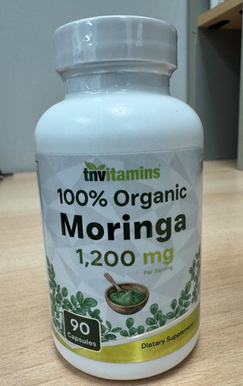 TN Organic Moringa Capsules Front - Lot 2800 Exp 2-2028