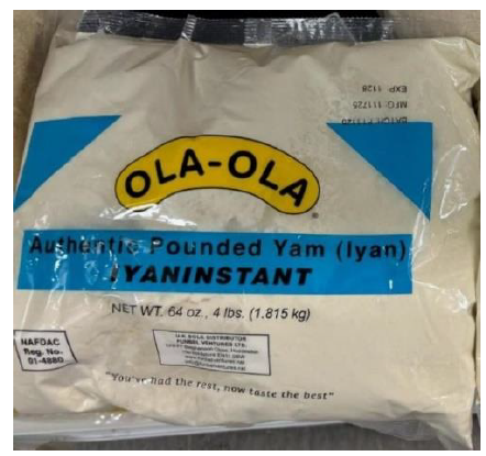 4lb Pounded Yam package (front view) – Incorrect label