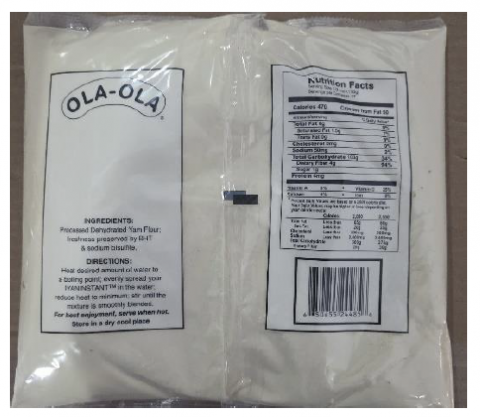 4lb Pounded Yam package (back view) – Incorrect label