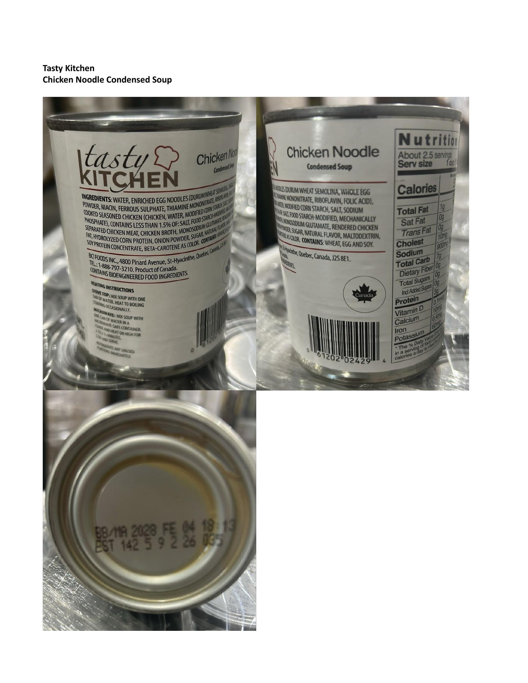 BCI Foods Recalls Chicken Noodle Soup for Missing Inspection