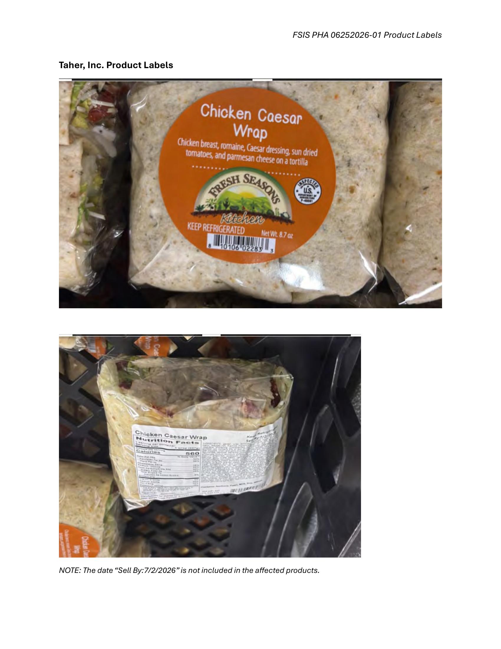 Chicken Caesar Wraps Alert: Potential Listeria Contamination