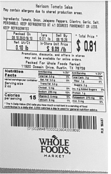 Whole Foods Market Heirloom Tomato Salsa