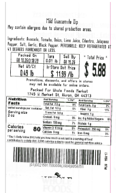 Whole Foods Market Mild Guacamole Dip