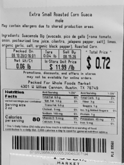 Whole Foods Market Extra Small Roasted Corn Guacamole
