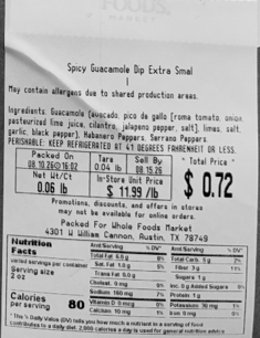 Whole Foods Market Spicy Guacamole Dip Extra Small