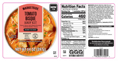 Marketside Tomato Bisque Soup Recalled for Listeria Risk