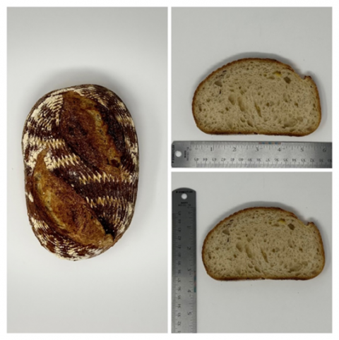Unpackaged bread with slices