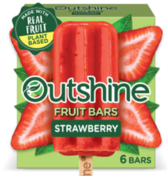 Outshine Fruit Bars Strawberry, 6 Bars, UPC 041548610047