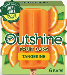 Outshine Fruit Bars Tangerine 6 Bars, UPC 041548612041