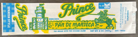 Prince Pan de Manjeca Spanish Style Bread, Net Wt. 8 oz (227g) label