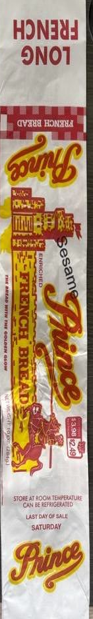 Prince Sesame Italian Bread, Net Wt. 8 oz (227g) label