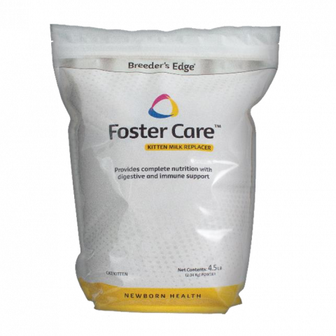 Breeder’s Edge Foster Care Feline Milk Replacer, UPC 817160010103, Net Wt. 4.5 lbs