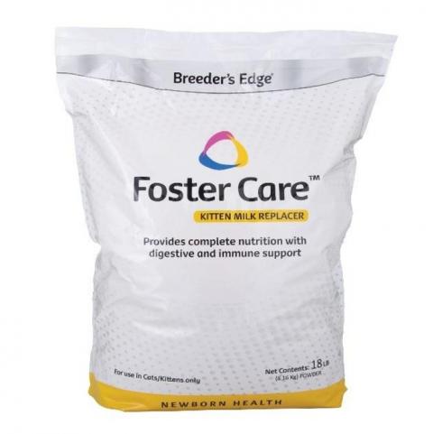 Breeder’s Edge Foster Care Feline Milk Replacer, UPC 817160011278, Net Wt. 18 lbs