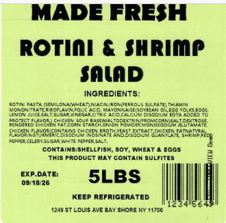 Made Fresh Salads Rotini & Shrimp Salad 5 LBS