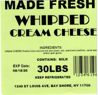 Made Fresh Salads Whipped Cream Cheese 30 LBS