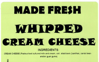 Made Fresh Salads Whipped Cream Cheese