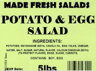 Made Fresh Salads Potato & Egg Salad 5 LBS