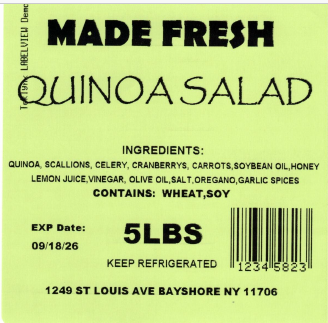 Made Fresh Salads Quinoa Salad 5 LBS