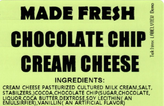 Made Fresh Salads Chocolate Chip Cream Cheese
