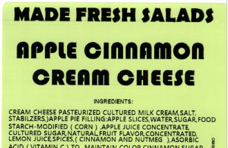 Made Fresh Salads Apple Cinnamon Cream Cheese