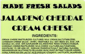 Made Fresh Salads Jalapeno Cheddar Cream Cheese