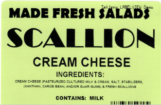 Made Fresh Salads Scallion Cream Cheese
