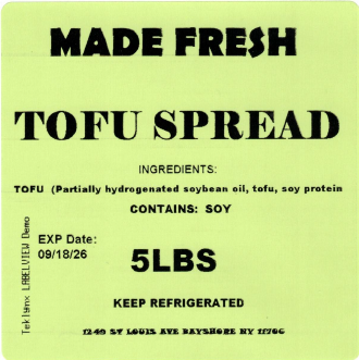 Made Fresh Salads Tofu Spread 5 LBS