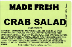 Made Fresh Salads Crab Salad