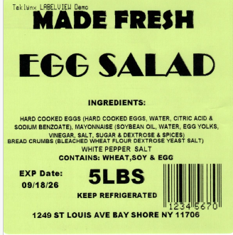 Made Fresh Salads Egg Salad 5 LBS