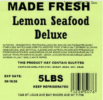 Made Fresh Salads Lemon Seafood Deluxe 5 LBS