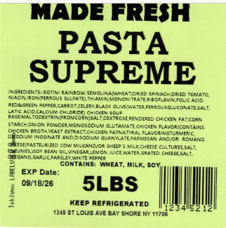 Made Fresh Salads Pasta Supreme 5 LBS