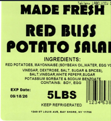 Made Fresh Red Bliss Potato Salad 5 LBS