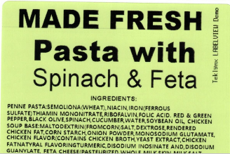 Made Fresh Salads Pasta with Spinach & Feta