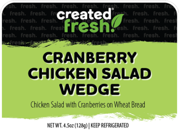 Cranberry Chicken Salad Wedge Sandwich Label Panel