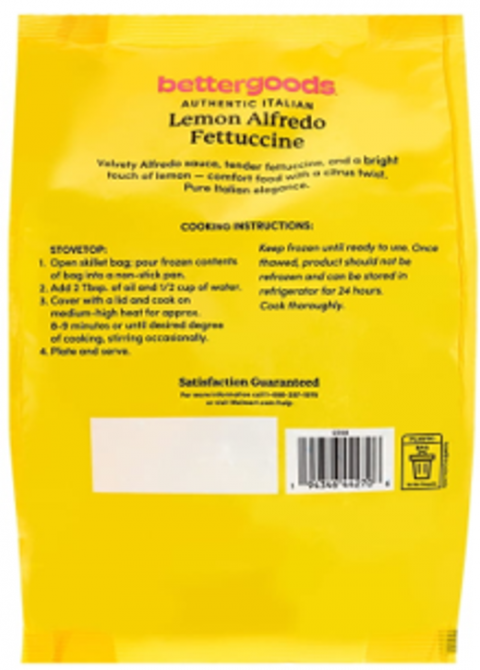 Bettergoods Lemon Alfredo Fettuccine UPC 194346442706